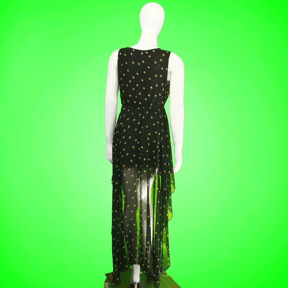 Bohemian 1990s Vintage Polka Dot Asymmetrical Dress - Picture 2 of 4